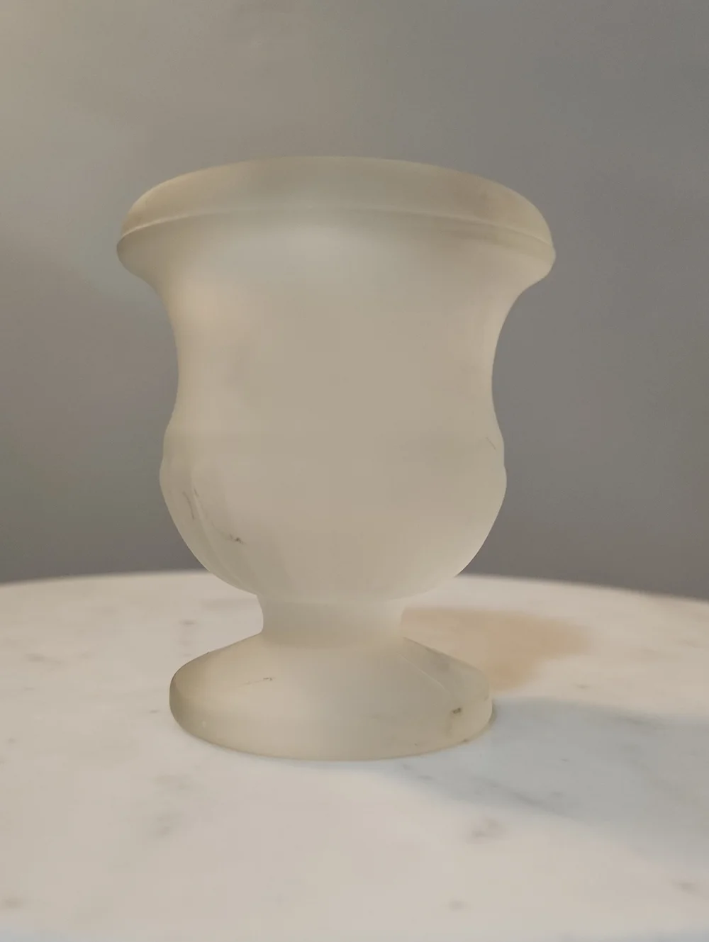 Vintage Indiana Tiara Frosted Satin Glass Urn Style Toothpick Matchstick Holder
